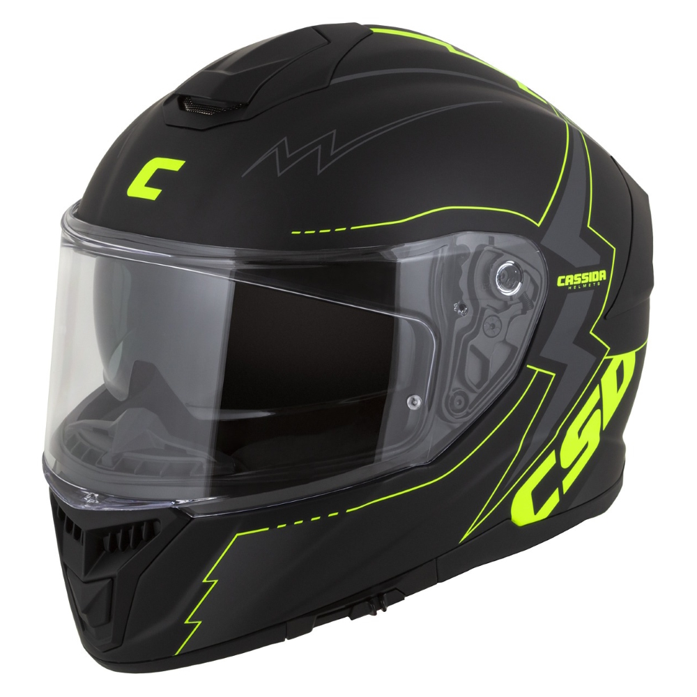 Motoros bukósisak Cassida Integral GT 2.1 Flash matt fekete / sárga fluoreszkáló / sötétszürke S (55-56) Cassida