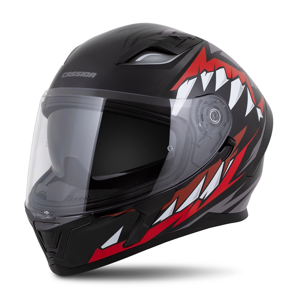 Motoros bukósisak Cassida Orbit StriX piros/szürke/fehér/fekete