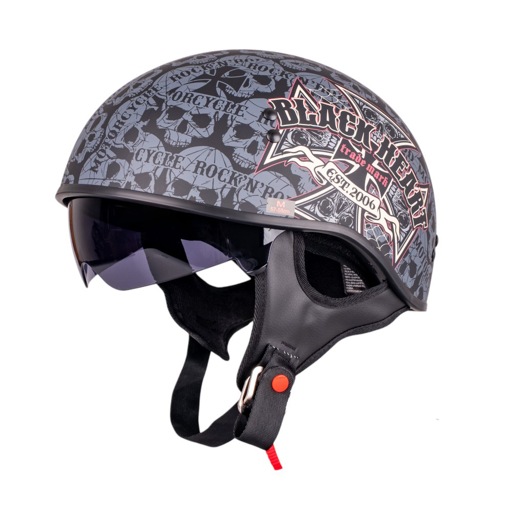 Motoros bukósisak W-TEC Black Heart V535 Cross Skull DOT tanúsítvány