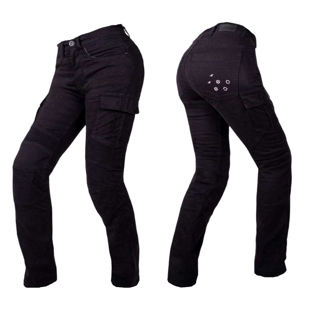 Női motoros farmernadrág W-TEC Komehana fekete 32 / 32 W-tec