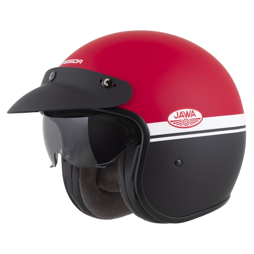 Motoros bukósisak Cassida Oxygen Jawa OHC 2.0 piros matt/fekete/fehér